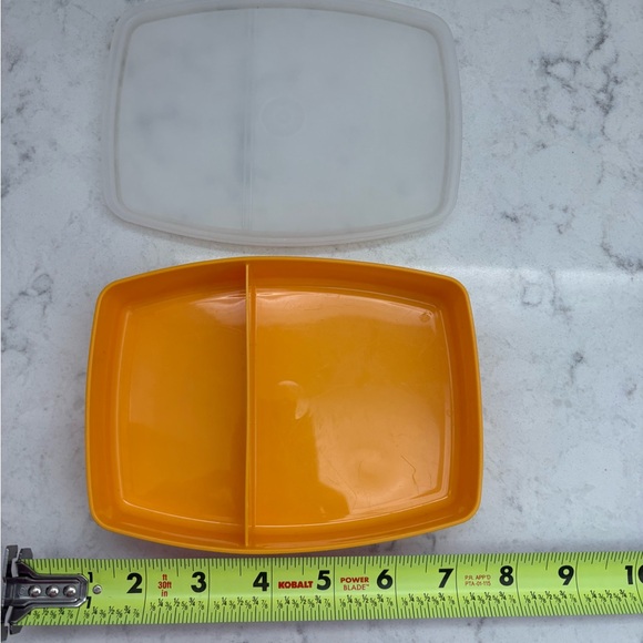 Vintage Tupperware slim packette divided side by side lunch/Snack Container - Picture 2 of 5